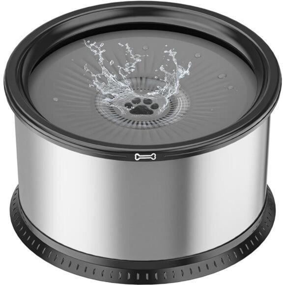 1.6 Gallon Dog Water Bowl 6.5L/221oz Stainless Steel No Spill Water Bowl